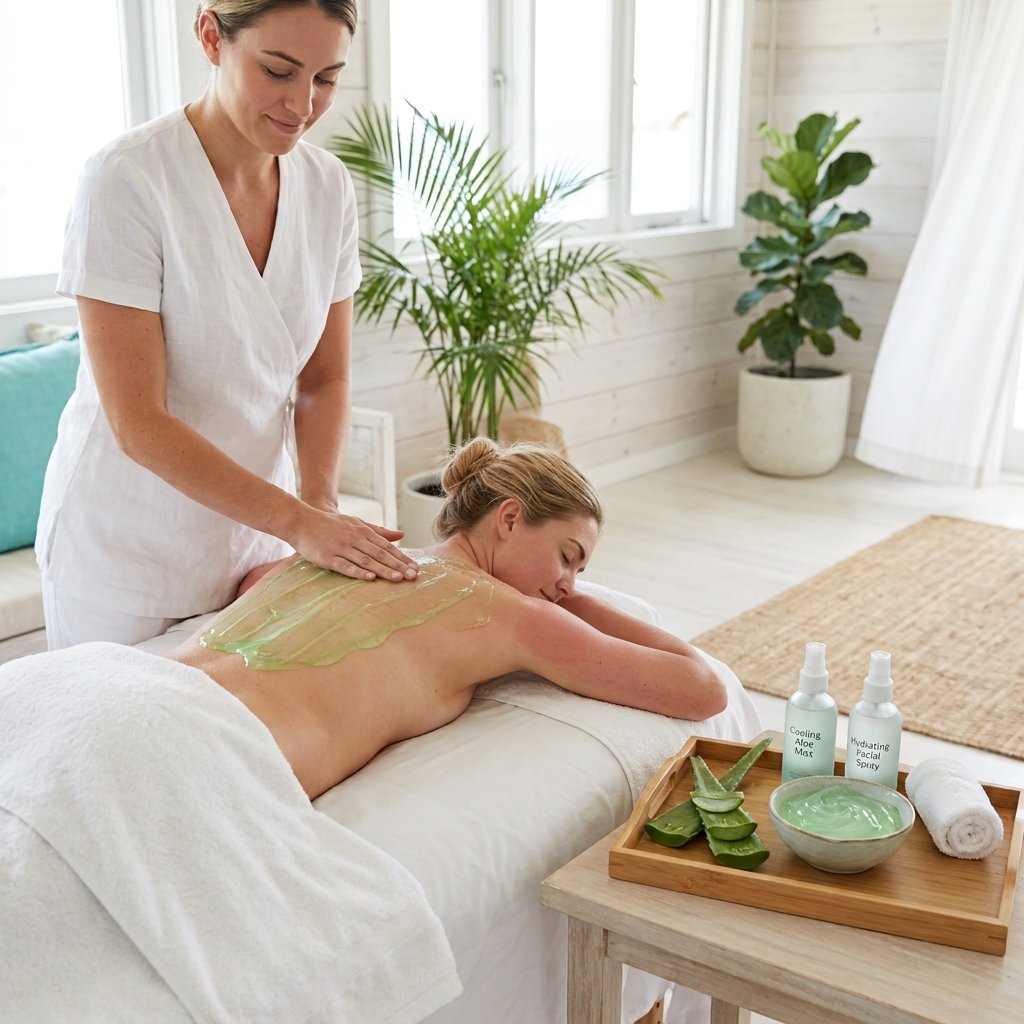 Spa treatment for sunburned skin