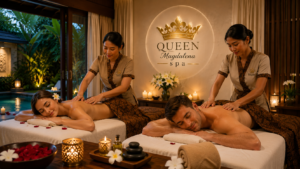 Couple Mobile Massage Bali with two therapists providing relaxing treatments to a couple in a private villa spa setting