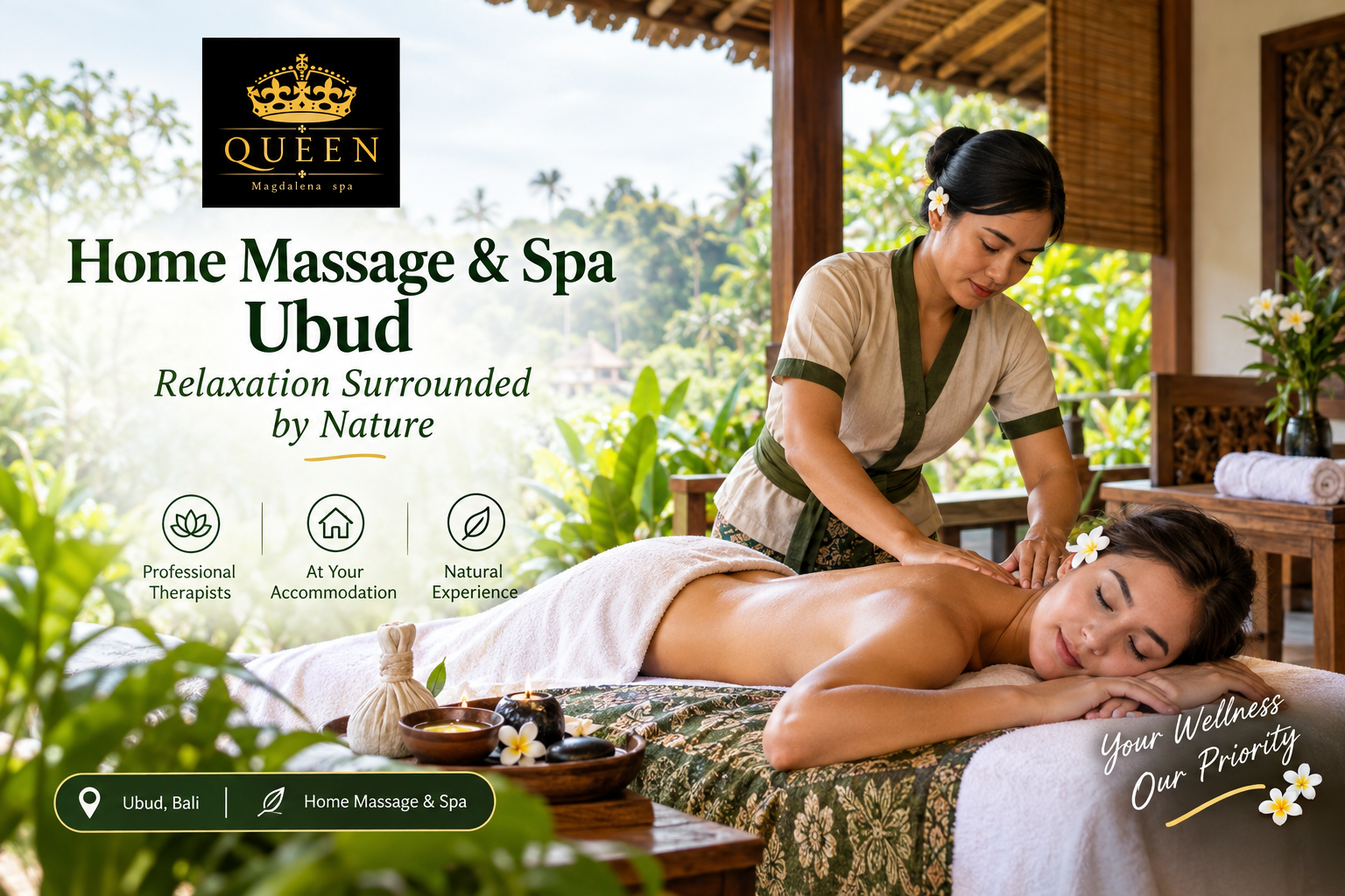 Home Massage & Spa Ubud with professional massage treatment in a peaceful natural setting in Bali